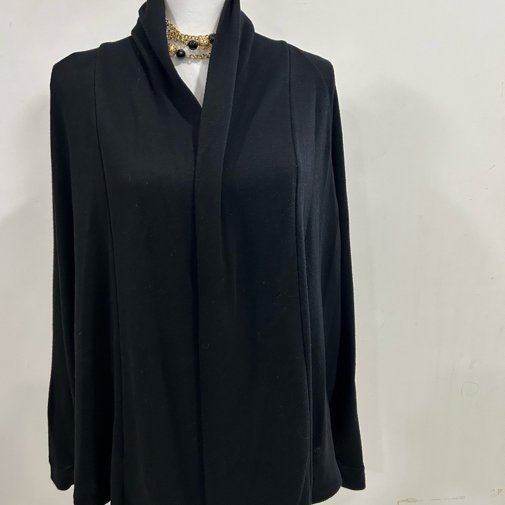Elegant Black Shawl Cardigan